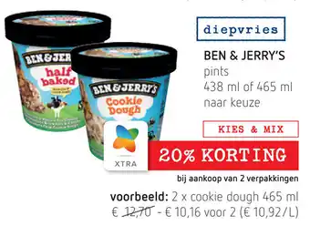 Spar Ben & Jerry's pints 438 ml of 465ml aanbieding