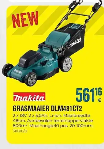 Meno Pro Makita Grasmaaier Dlm481ct2 aanbieding