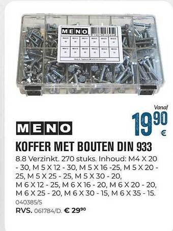 Meno Pro Meno Koffer Met Bouten Din 933 aanbieding