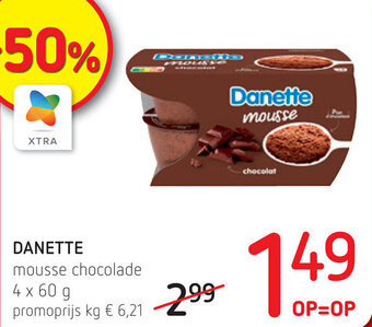 Spar Danette mousse chocolade aanbieding