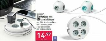 ALDI Workzone stekkerdoos met usb-aansluitingen aanbieding