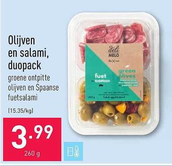 ALDI Olijven En Salami Duopack aanbieding
