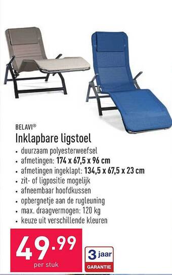 ALDI Belavi Inklapbare Ligstoel aanbieding
