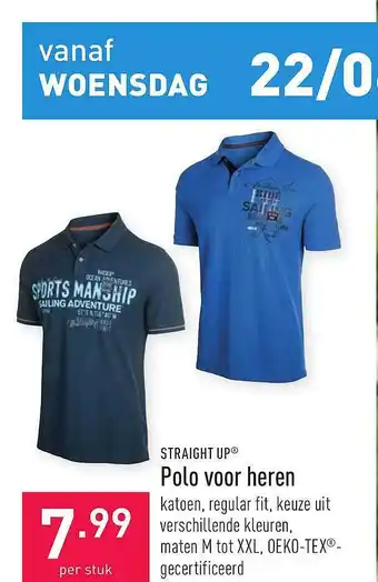 ALDI Straight Up Polo Voor Heren aanbieding
