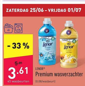 ALDI Lenor Premium Wasverzachter aanbieding