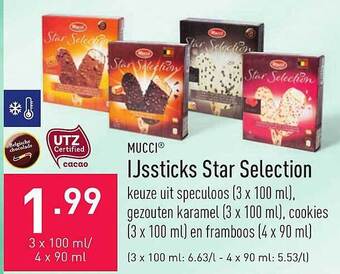 ALDI Mucci Ijssticks Star Selection aanbieding