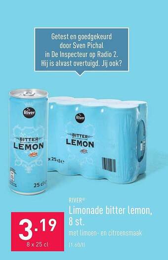 ALDI River Limonade Bitter Lemon, 8 St aanbieding