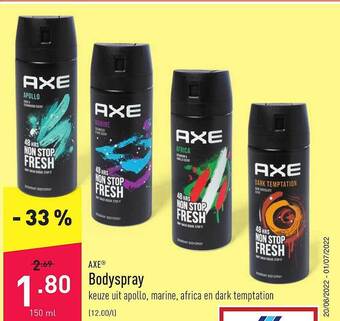 ALDI Axe Bodyspray aanbieding