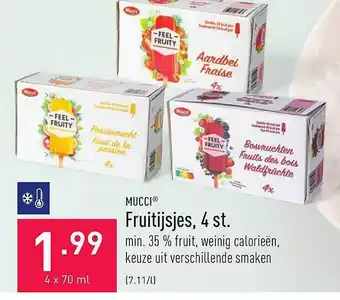 ALDI Mucci Fruitijsjes, 4 St aanbieding