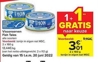 Carrefour Visconserven Fish Tales aanbieding