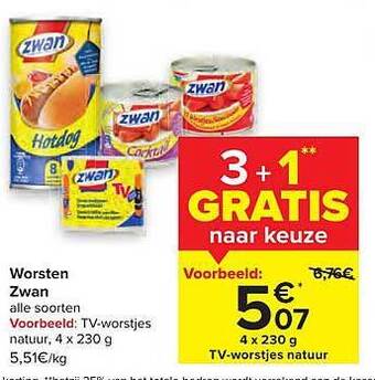 Carrefour Worsten Zwan aanbieding