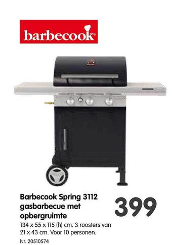 Fun Barbecook Spring 3112 Gasbarbecue Met Opbergruimte aanbieding