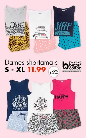 Wibra Dames Shortama'a S-xl aanbieding