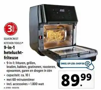 Lidl Silvercrest kitchen tools 9-in-1 heteluchtfriteuse aanbieding