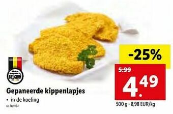 Lidl Gepaneerde kippenlapjes aanbieding