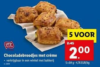 Lidl Chocoladebroodjes met crème aanbieding