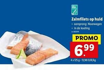 Lidl Zalmfilets op huid aanbieding