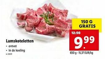 Lidl Lamskoteletten aanbieding