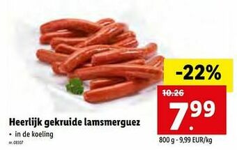 Lidl Heerlijk gekruide lamsmerguez aanbieding