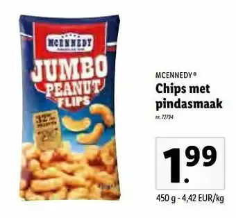 Lidl Chips met pindasmaak aanbieding