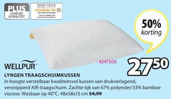 Jysk Wellpur Lyngen Traagschuimkussen aanbieding