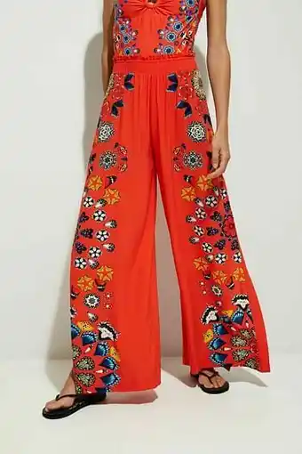 Desigual Broek met wijde pijpen en mandala’s - RED - M aanbieding