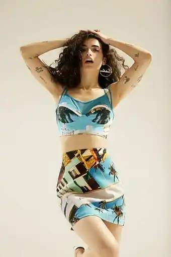Desigual Slim fit top met schouderbandjes Miami - BLUE - L aanbieding