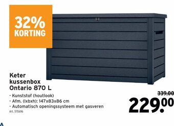 GAMMA Keter Kussenbox Ontario 870L aanbieding