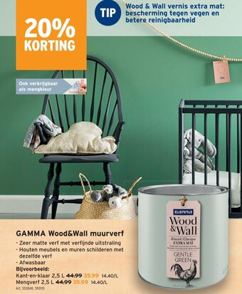 GAMMA Gamma Wood&Wall Muurverf aanbieding