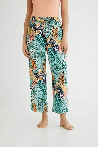 Desigual Lange pyjamabroek van viscose - BLUE - XL aanbieding