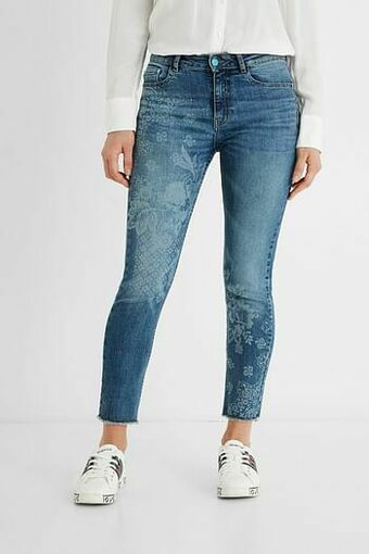 Desigual Enkellange skinny jeans - BLUE - 30 aanbieding