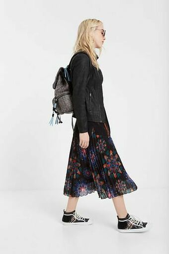 Desigual Slim fit bikerjack met borduursels - BLACK - 36 aanbieding