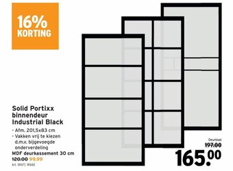 GAMMA Solid Portixx Binnendeur Industrial Black aanbieding