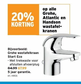 GAMMA Grohe Wastafelkraan Start Eco aanbieding