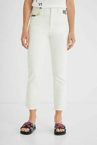 Desigual Rechte enkelbroek - WHITE - 36 aanbieding