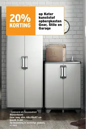 GAMMA Keter Kunststof Opbergkasten Gear, Stilo en Garage aanbieding