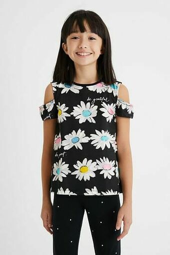 Desigual Shirt met open schouders - BLACK - 9/10 aanbieding