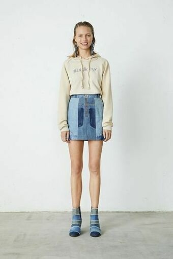 Desigual Upcycling denim minirok - BLUE - M aanbieding