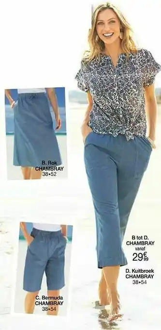 Damart Rok chambray aanbieding