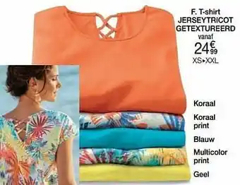 T-shirt jerseytricot getextureerd
