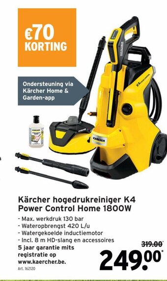 GAMMA Karcher Hogedrukreiniger K4 Power Control Home 1800W aanbieding
