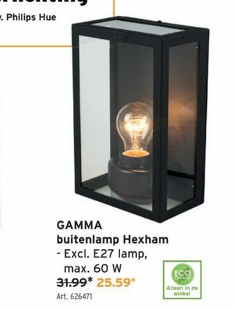 GAMMA Gamma Buitenlamp Hexham aanbieding