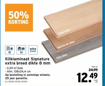 GAMMA Kliklaminaat Signature Extra Breed Dikte 8mm aanbieding