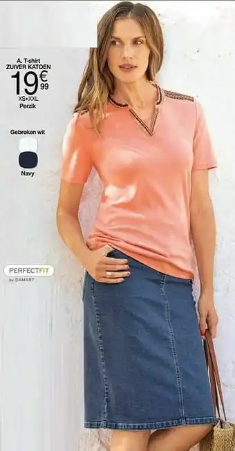 Damart T-shirt zuiver katoen aanbieding