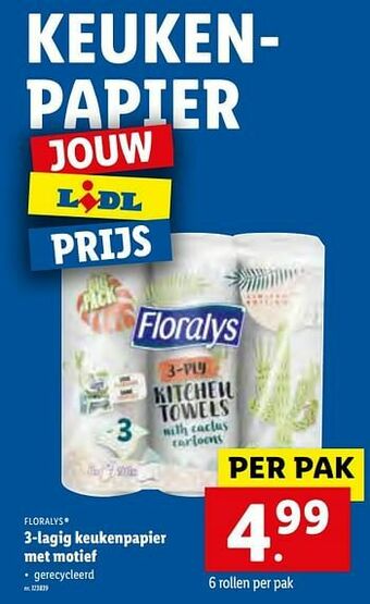 Lidl 3-lagig keukenpapier met motief aanbieding