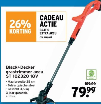 GAMMA Black+Decker Grastrimmer Accu ST 182320 18V aanbieding