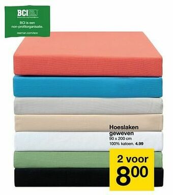Zeeman Hoeslaken geweven aanbieding