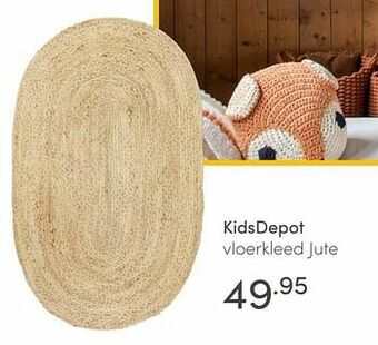 Baby & Tiener Kidsdepot vloerkleed jute aanbieding