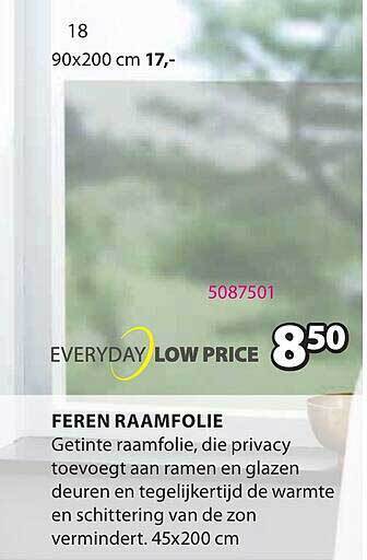 Jysk Feren Raamfolie aanbieding
