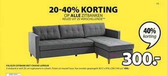 Jysk Falslev Zitbank Met Chaise Longue aanbieding